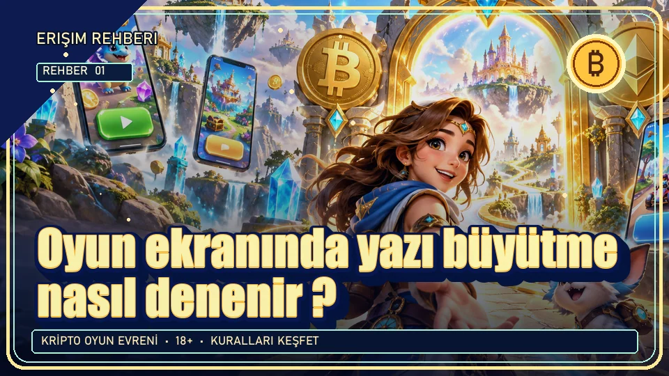 Oyun ekranında yazı büyütme nasıl denenir? için kripto temalı oyun kapağı